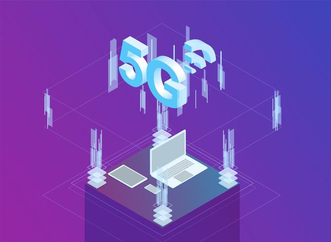 Internet of things 3d isometric flat design vector