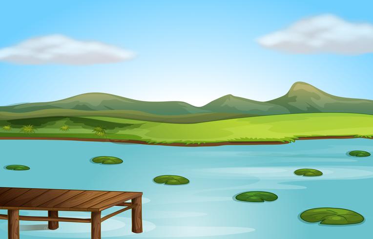 A jetty and a river vector