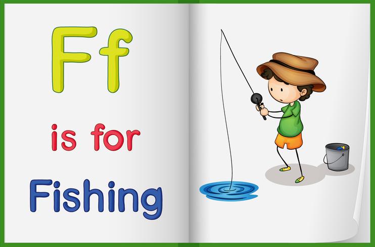 Fishing and a book vector