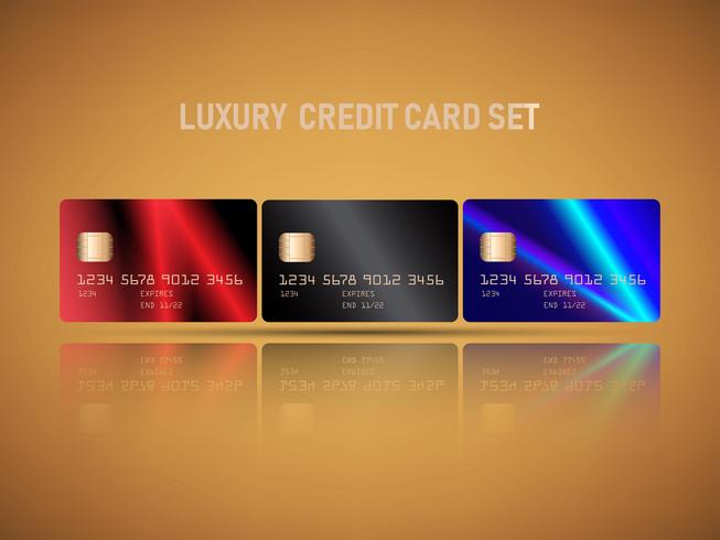 Vector of realistic credit cards set
