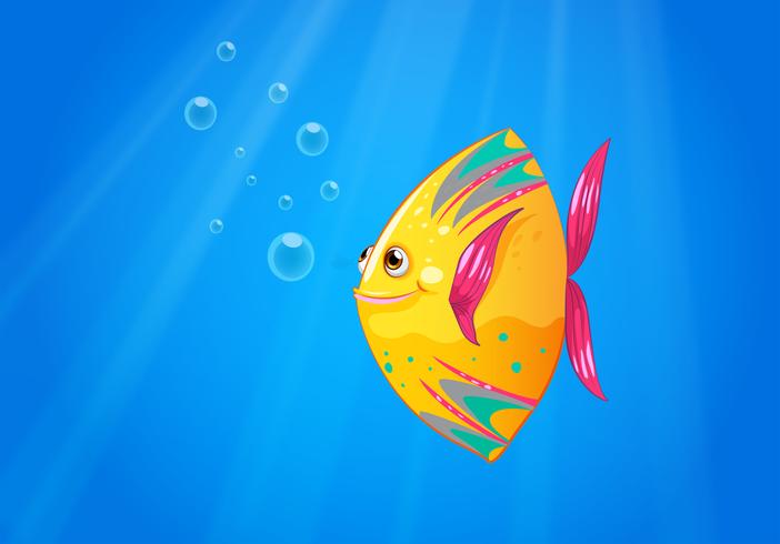 A smiling fish swimming vector