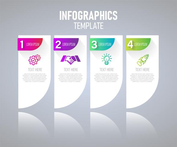 Infographics elements with 4 steps for presentation concept vector