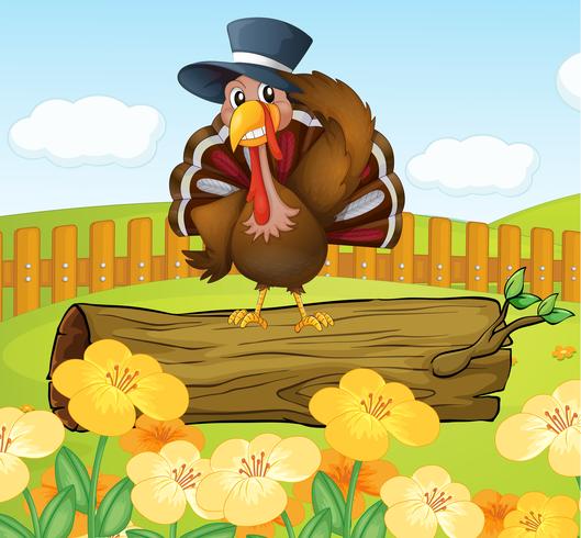 A turkey inside the fence vector