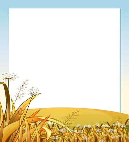 An empty template with a hilltop with plants vector