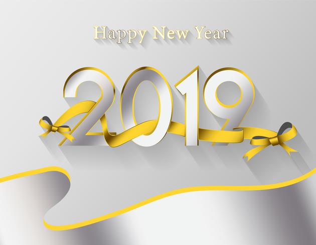 Modern Happy new year 2019 background vector