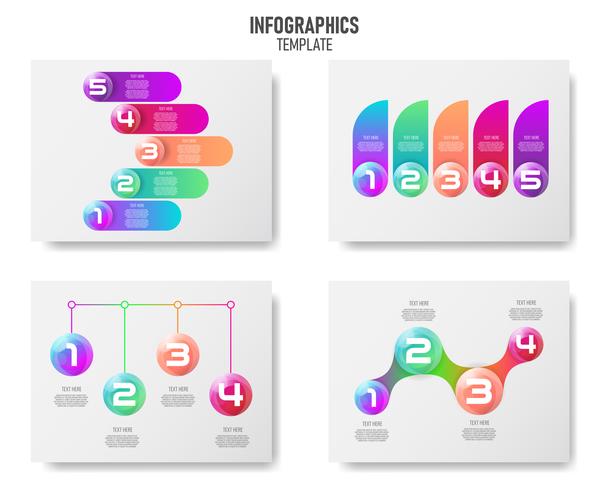 Colorful 3d balls infographics element collection vector