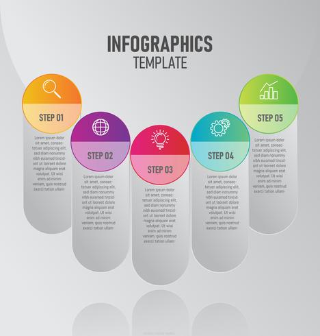 Plantilla de infografías con 5 opciones. vector