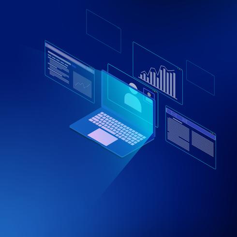 Isometric of business analysis system vector