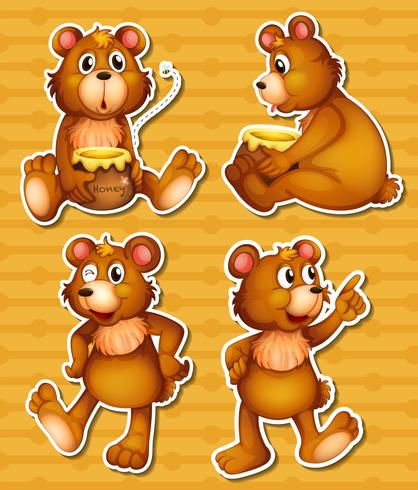 Bear and honey vector