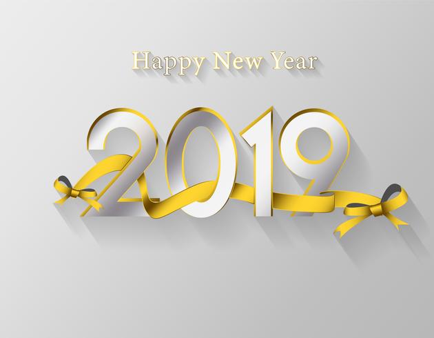 Modern Happy new year 2019 background vector