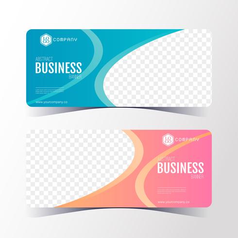 Plantilla abstracta colorida de la bandera del negocio, sistema horizontal de las tarjetas de la bandera. vector
