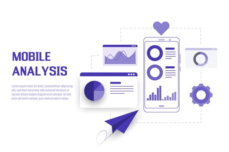 Mobile Data analysis vector