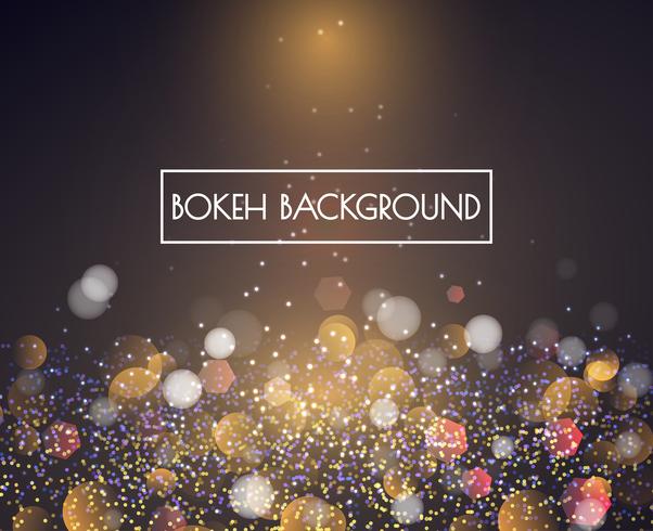 Gold Bokeh lights and glitter background Vector