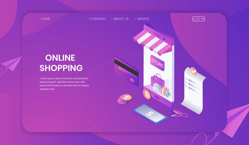 Online Shopping On Smartphone Store Concept Online E Commerce Background Isometric Business Marketing Technology Vector Download Free Vectors Clipart Graphics Vector Art