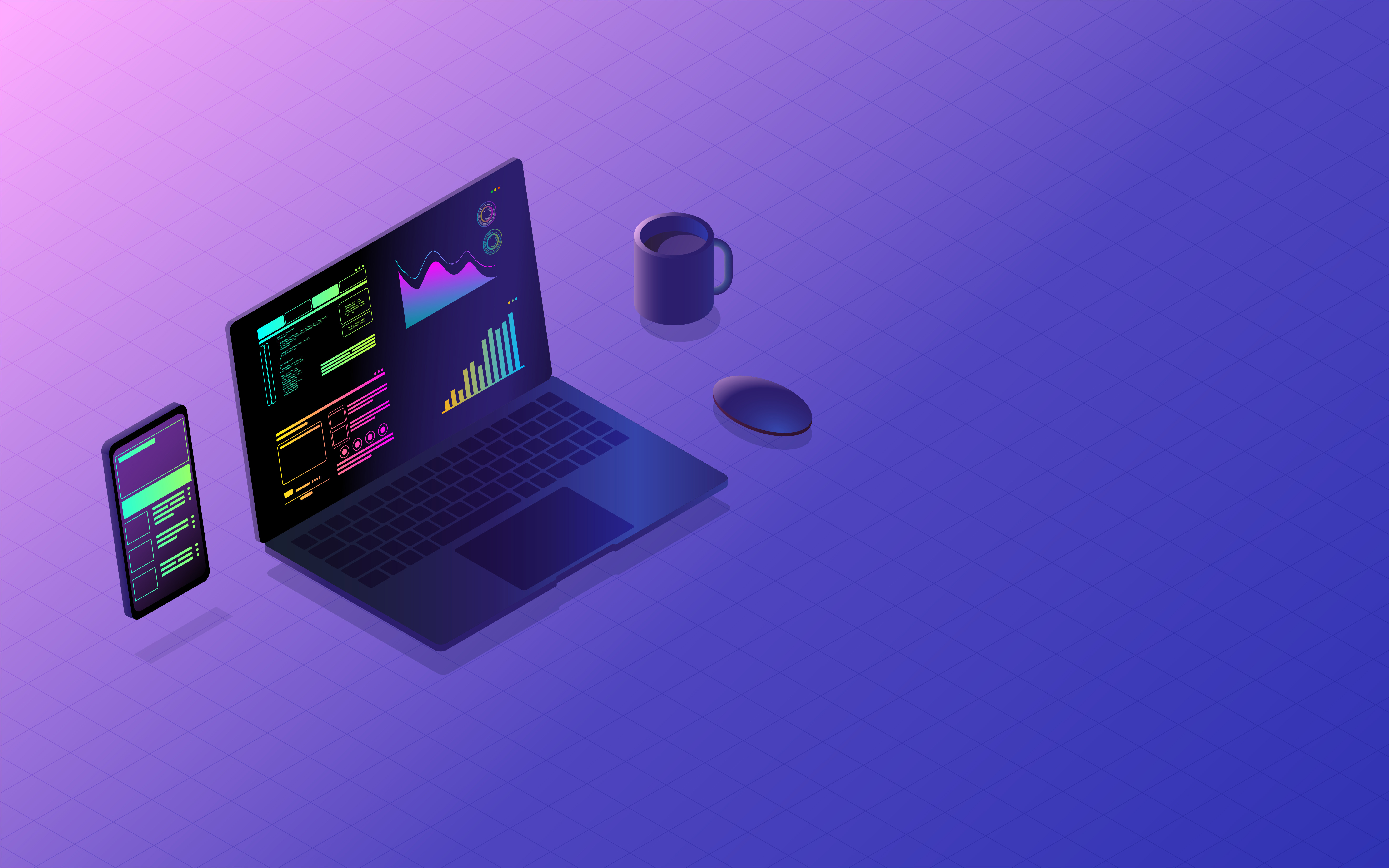 Mobile app interface development cross platform concept, software