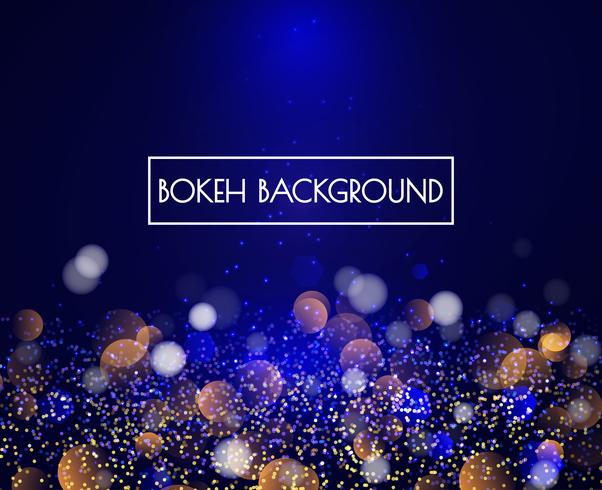 Bokeh azul luces y fondo brillo vector