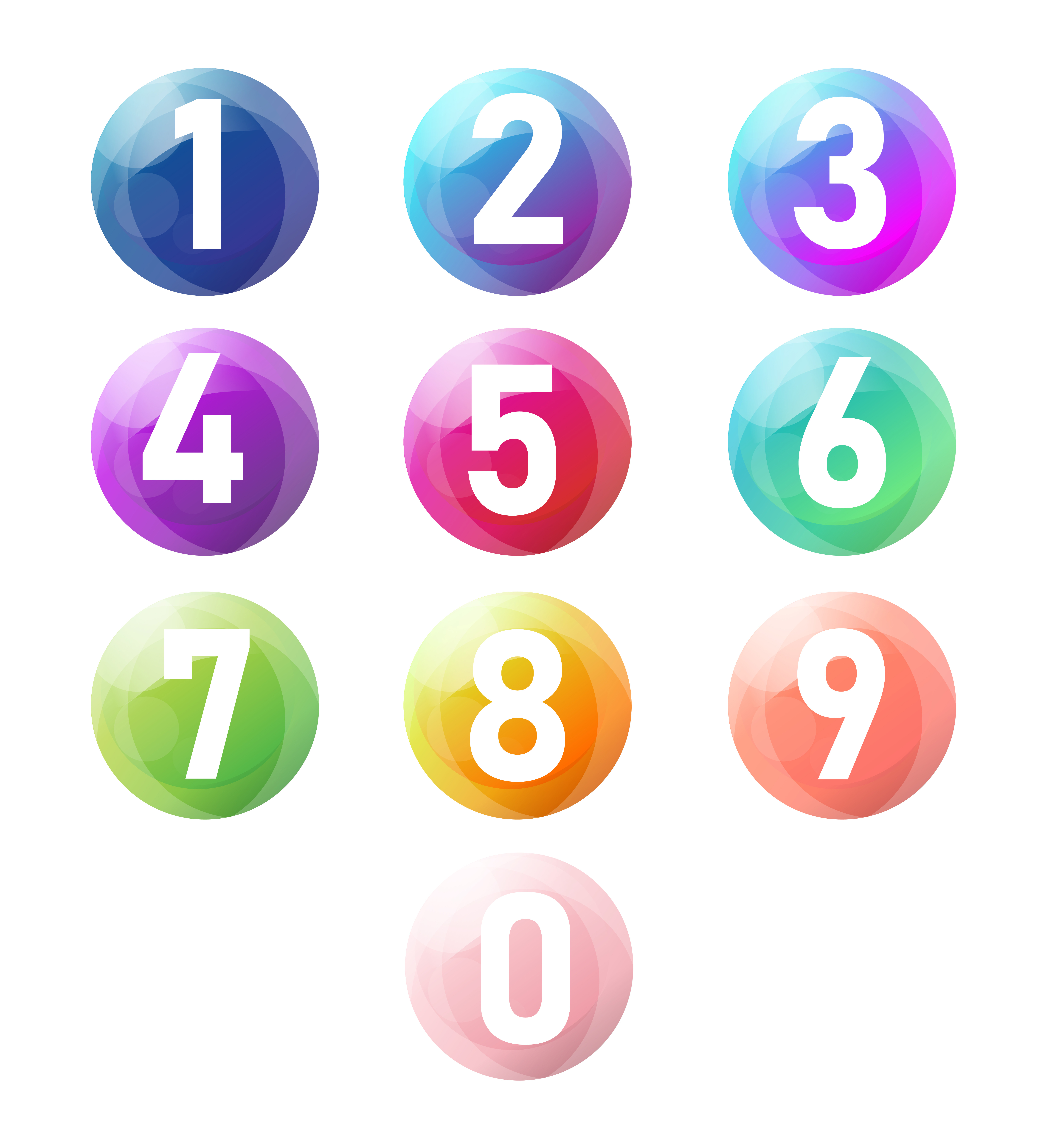 Download Vector of Number zero to nine with realistic 3d balls, set ...