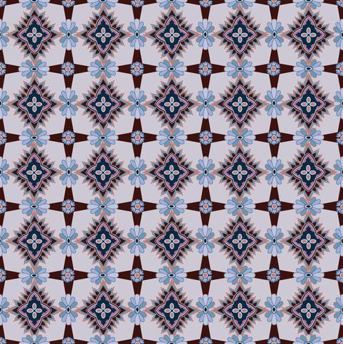 Seamless mosaic pattern Abstract floral ornament Oriental fabric texture vector