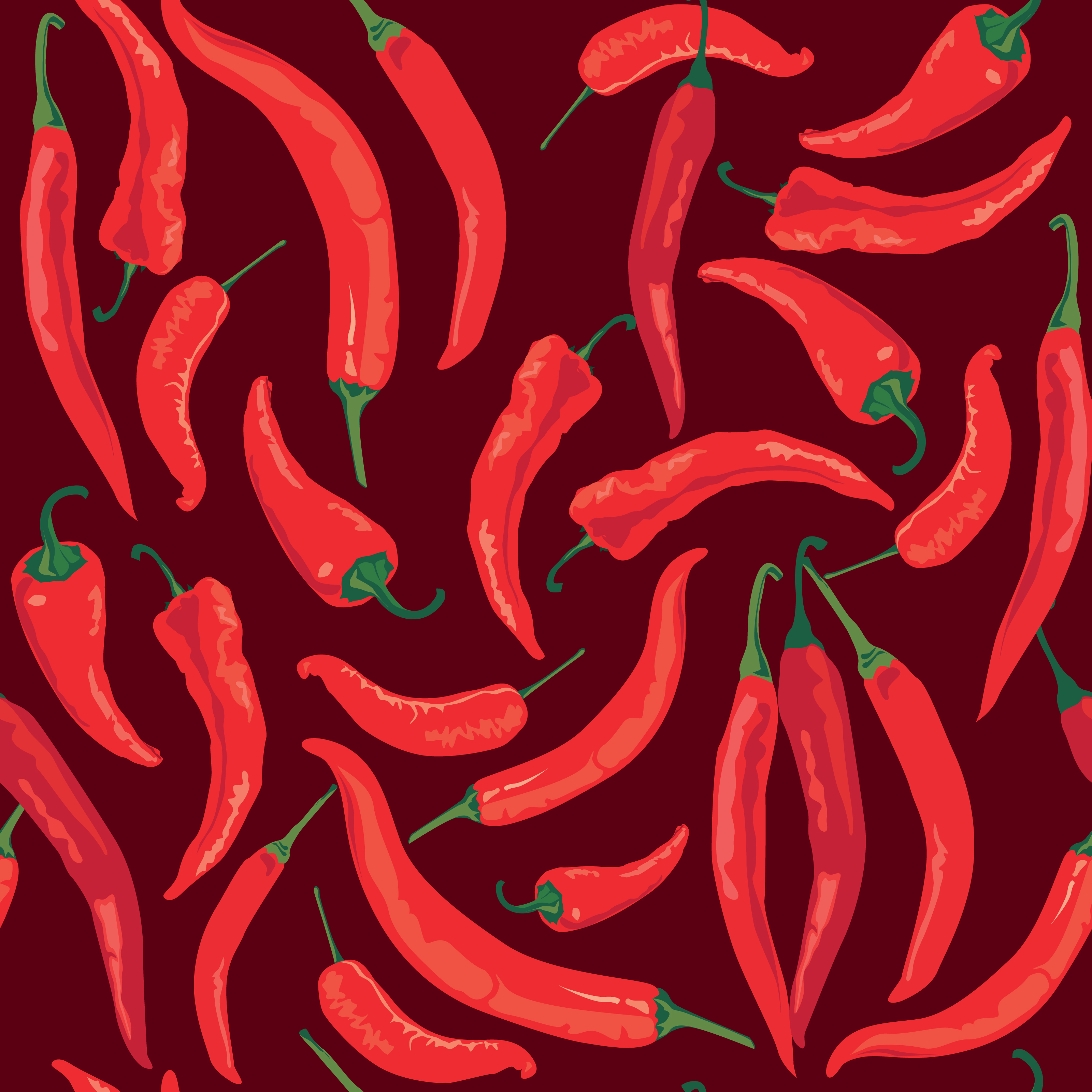 Pepper seamless pattern. Hot spice food ingredient vegetable background  523428 Vector Art at Vecteezy