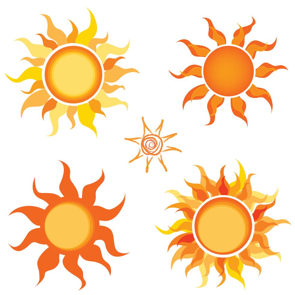Conjunto de iconos de sol 523553 Vector en Vecteezy