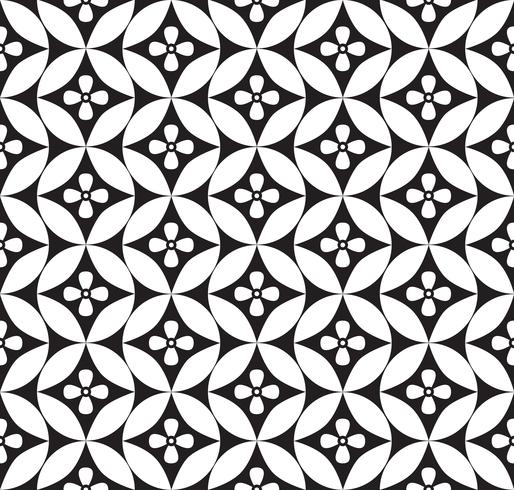 Abstract floral ornament. Geometric line seamless pattern vector