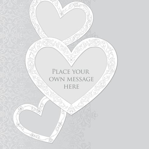 Love hearts holiday background greeting card. Romantic date frame. vector