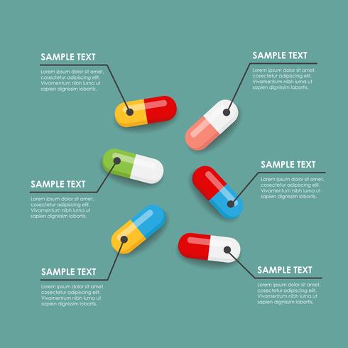 Pills infographic vector