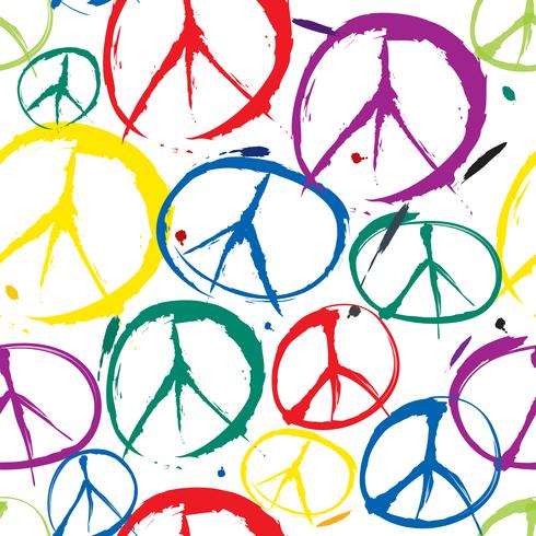 peace sign pattern Peace symbol seamless background. Peace. Peac vector