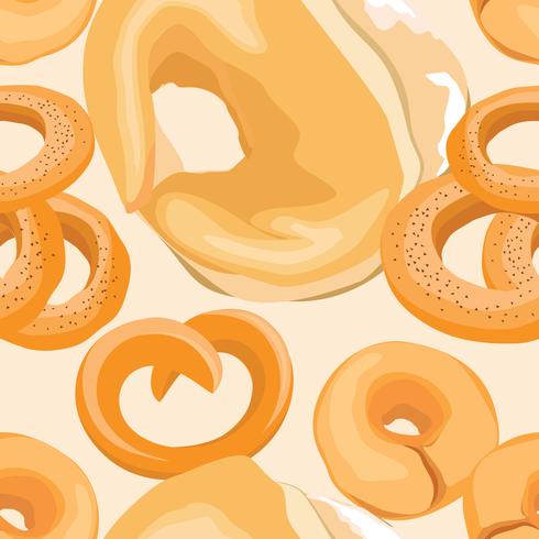 Bread pattern. Grain food seamless background vector