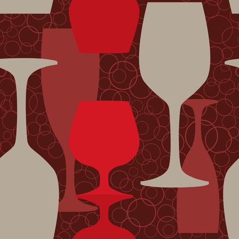 Wine glass pattern. Wineglass seamless background. Bar pub drink vector