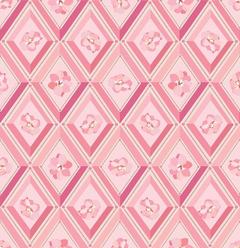 Floral pattern Flourish tiled background. Diamond line ornament vector