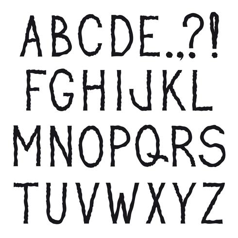 Latin alphabet. Grunge line decorative font. Characters set vector