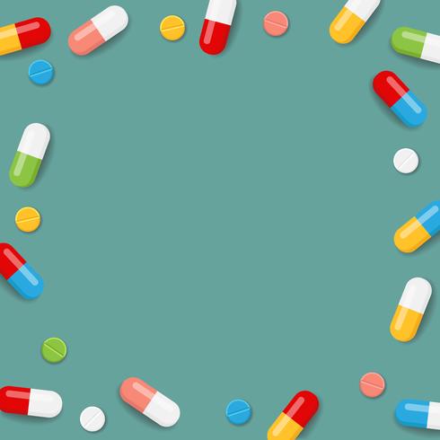 Pills frame vector