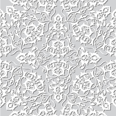 Arabic floral swirl line ornament. Oriental flower seamless pattern vector