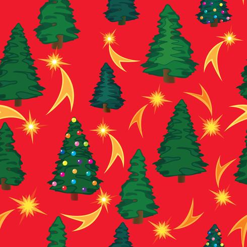 Christmas tree seamless pattern. Winter holiday floral background vector