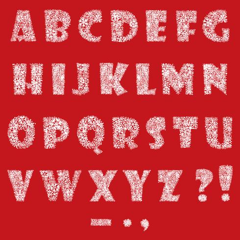 Alphabet set. Christmas Winter Holiday decor Latin letter characters vector