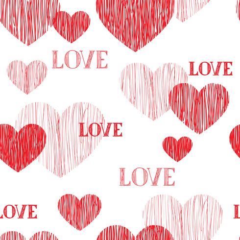 Love heart seamless pattern. Happy Valentines day background vector