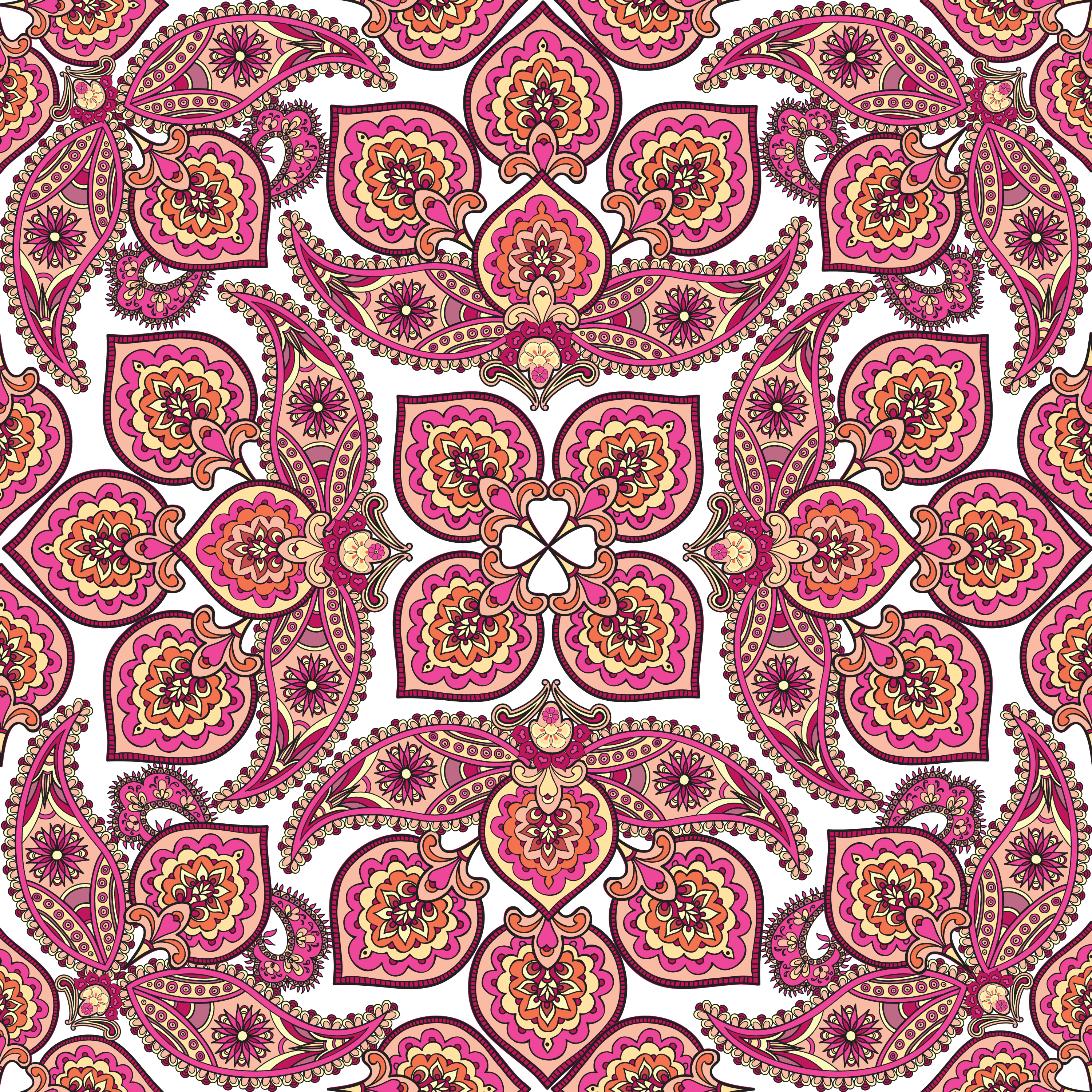 Floral seamless background Oriental  ornament Flower 