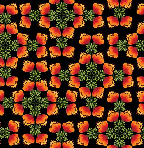 Patrón de flor oriental Fondo floral abstracto remolino de la tela vector