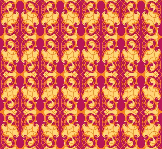 Patrón de línea oriental Fondo de tela de remolino abstracto ornamento floral vector
