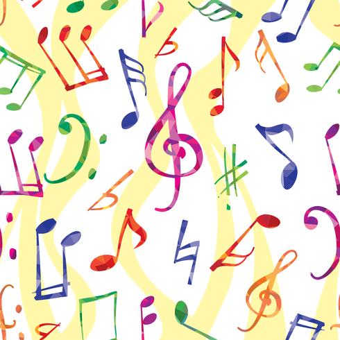 Music pattern. Music notes and signs seamless background vector