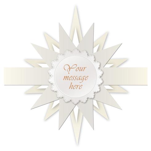 Star frame. Greeting card decor. Holiday Paper ribbon background vector