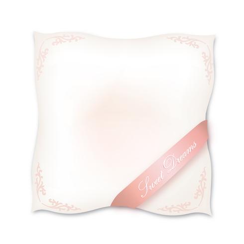 White pillow isolated. Natural Feather sign. Product label. vector
