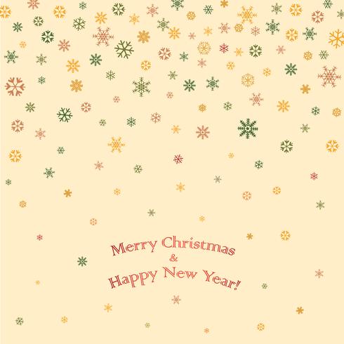 Diseño de tarjeta de felicitación de Navidad feliz. Fondo de nieve de vacaciones de invierno vector