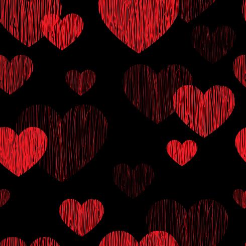 Love heart seamless pattern. Happy Valentines day background vector