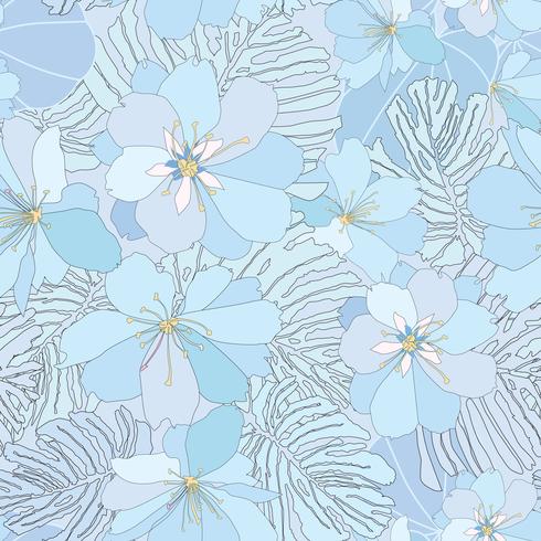 Floral seamless pattern. Flower background. Flourish garden texture vector