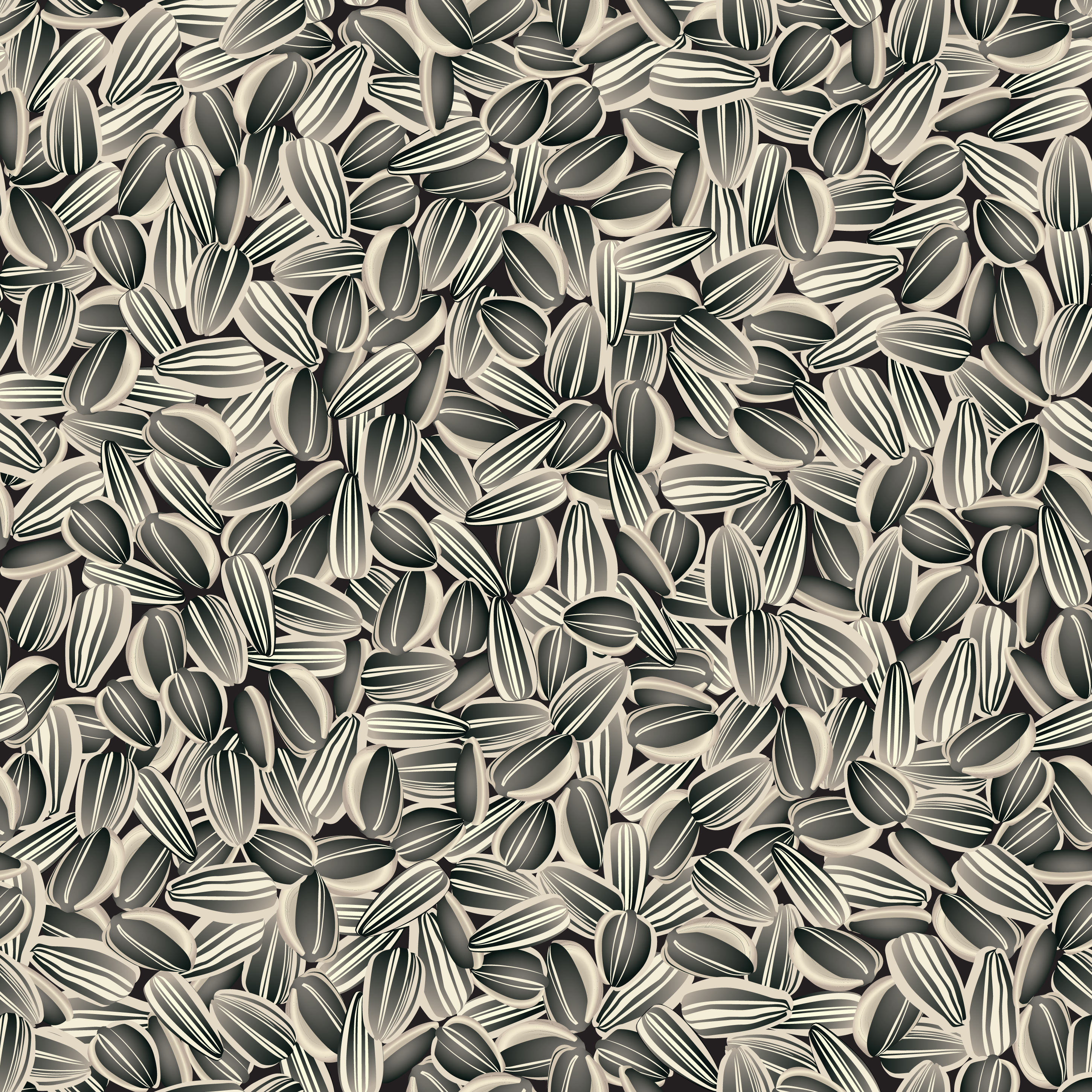 Sunflower seeds seamless background. Food ingredient ...