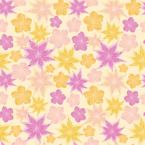 Floral pattern. Flower seamless background. Flourish ornamental garden vector