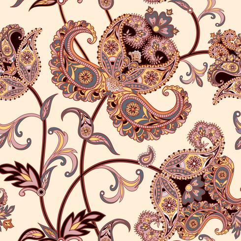 Floral seamless background. Oriental ornament. Flower pattern. vector