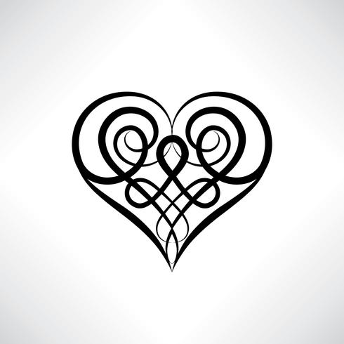 Simbolo de corazon. Signo de amor. Guardar amuleto fecha. Estilo celta antiguo vector